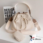 Kuldne 2-kombinatsiooni &auml;mber crossbody kott (2 v&auml;rvi) 32x23x12cm elevandiluuvalge