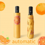 Automaatne vihma- ja p&auml;ikesevari, musta kattega p&auml;ikesevari UV-vastane 3 kokkuklapitav tuulekindel auto luksuslik suur tuulekindel naiste meeste 8 ribi