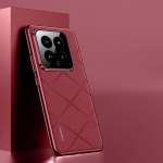 KEYSION Grid Pattern PU nahast &uuml;mbris Xiaomi 14 Ultra 5G 14 Pro Plating PC kaamera objektiivi kaitse telefoni kate Xiaomi 14 jaoks for Xiaomi 14 punane