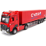 1/50 konteinerveoki m&auml;nguauto, kogutava transpordis&otilde;iduki mudelauto tulede ja helidega, tagasit&otilde;mmatav survevalu m&auml;nguasi kingitus lastele 1/50-Size:38.5*6*8.5cm punane
