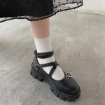 Magus Lolita Kingad Platvorm &Uuml;mar Varvas Paks Konts Ristpaelaga Naiste Kingad Kawaii Kingad Cosplay Mary Jane Kingad S&uuml;damekujuline Pannal S1 37 gray