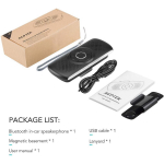 Bluetooth 5.0 k&auml;ed vabad autokomplekt Sisseehitatud mikrofon koos klambriga GPS-muusika jaoks TF-kaardi pesa Automaatne taas&uuml;hendamine K&otilde;lar Auto IOS Siri ja Google Assistant 13.46*5.08*2.29cm must