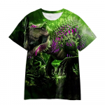 Dinosauruse 3D-prindiga laste T-s&auml;rk poistele T-s&auml;rk Suvine mood Multikas vabaaja T-s&auml;rk Poiss T&uuml;druk Unisex Lasteriided 100