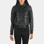 Stiilne Naiste K&auml;sitsi Valmistatud Must K&auml;sitsi Valmistatud Biker Vabaaja Ehtne Lambanaha Nahktagi XS