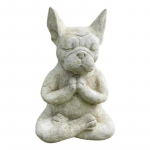 Joogapoos Meditatsioon Koeravaigust kuju kaunistused Veekindel palve Zen prantsuse buldog skulptuur K&auml;sit&ouml;&ouml; Aiakaunistus kujuke 1
