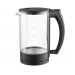 1,5 l elektriline veekeetja borosilikaatklaasist elektriline teekann vee keetmiseks EU Plug (220-240v) must