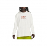 Nike Spordir&otilde;ivad Kirjaprindiga Soonikkoes Meeskonna Kaelusega Pikkade Varrukatega T-s&auml;rk Meeste Topid Valge FJ1087-133 L