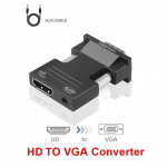 VAORLO VGA&ndash;HDMI- ja HDMI&ndash;VGA-muunduri adapter PC&ndash;HDTV-ga &uuml;hilduva projektori videomuunduri jaoks HDMI to VGA must