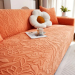 1 tk Camellia Jacquard elastne diivani kate, libisemiskindel diivani kate, diivani kate Four Seasons universaalne m&ouml;&ouml;blikaitse dekoor 4 Seater oranž