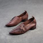 Johnature Terava varbaga Kitten Heels Retro ehtsast nahast pumbad Mitmek&uuml;lgsed commuter naiste libisemiskingad 38 kohv