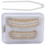 Kullatud messingist hip-hopi valehambakomplekt Halloweeni festivali hammaste kaunistus traksid Gold