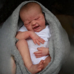 Elutruu 49 cm First Cry Reborn beebi v&auml;ikelapse nukud Realistlik magav simulatsiooninukk k&auml;sitsi valmistatud 3D-maalitud nahaga T&otilde;eliselt nagu riidest kehaga vasts&uuml;ndinud nukk cloth body