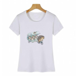 Kawaii Hedgehog T-s&auml;rk Naljakas uudne T-s&auml;rk Naiste Moedisain Suvetopsid T&uuml;drukute Naiste T-s&auml;rk L valge