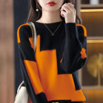 Kampsun Naised S&uuml;gis Talv Naised V&auml;rviplokiga Kootud Soe Kampsun Pikkade Varrukatega Termilised Pulloverid O-kaelusega Vabaaja Lai Kampsun Naised M