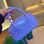 Yogodlns naiste suvekommid v&auml;rvi PVC tarretis v&auml;ike &otilde;lakott mood top k&auml;epideme kett T&otilde;mblukk Crossbody kott 18.5*6.5*11.5cm lilla