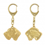 German Wirehaired Pointer - Gilded key ring with dog, handbag decoration, luxury accessory by Art-Dog brand