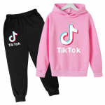 Tiktok poiste ja t&uuml;drukute hoodie+retuusid kampsun &uuml;likond 130CM roosa