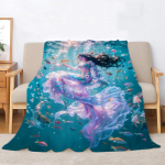 Merineitsi suur tekk King-suuruses kohevad pehmed tekid ja; Viskab mikrokiust voodipesu Kootud ruuduline sisemus koduse rannar&auml;tiku jaoks 30x40in