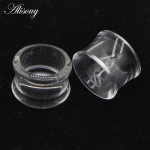 Alisouy 2tk must valge akr&uuml;&uuml;l &otilde;&otilde;nsad punk k&otilde;rvatunneli pistikud augustamine topelt laienenud k&otilde;rvar&otilde;nga m&otilde;&otilde;turid 4mm-22mm Unisex ehete jaoks 4mm puhas