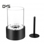 Lauapealne tulease l&auml;bipaistva klaaskattega, sise- ja v&auml;listingimustesse, tagahoovi, r&otilde;dule, terrassile, lauale, kamin, vastupidav, kaasaskantav pliit, p&otilde;leti, soojendi, dekoratsioon L must