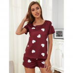 Euroopa ja Ameerika stiilis suur naiste suvepidžaama komplekt l&uuml;hikeste varrukate ja l&uuml;hikeste p&uuml;kstega M kollane