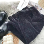 Naiste p&uuml;ksid k&otilde;rge v&ouml;&ouml;kohaga kudumid laia s&auml;&auml;rega p&uuml;ksid pehme pol&uuml;ester &uuml;hev&auml;rvilised vabaaja p&uuml;ksid s&uuml;gistalveks XXXXXL must