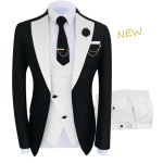 Danmo Kost&uuml;&uuml;m Slim Fit Meeste &Uuml;likonnad Slim Fit &Auml;ri&uuml;likonnad Pruudi Must Smoking Formaalne Pulma&uuml;likond Jakk P&uuml;ksid Vest 3 Osa XXXL valge