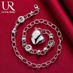 925 h&otilde;bedane sile, &otilde;&otilde;nes s&uuml;damekujuline ripats Kaelakee Moodsad pulmaehted 45CM