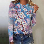 Naiste mood vabaaja pikkade varrukatega, &uuml;mara kaelusega pullover top pluus L oranž