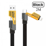 4 in 1 PD 65W 27W USB-kaabel, t&uuml;&uuml;p C, kahe pistikuga valgustus, mehaa stiilis kiirlaadimise USB C-kaabel iPhone 15 jaoks Samsung Xiaomi 2m