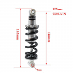 Elektriauto tagumine amortisaator 8 mm modifitseeritud vedruga jalgrattale (10-21 cm)