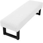 Stretch Jacquard s&ouml;&ouml;gipingi kate Elutoa tolmuvastane eemaldatav pingi kate pestav pingi istmekaitse valge