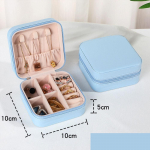 20 v&auml;rvi PU-nahast v&auml;ike ehtekarp, reisikaasaskantav ehtekarp s&otilde;rmuse jaoks, ripats, k&otilde;rvar&otilde;ngas, kaelakee, k&auml;ev&otilde;rude korraldaja hoiukarbid 10*10*5cm j&auml;rve sinine v&auml;rv