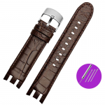 Klassikaline ehtsast nahast k&auml;ekellarihm Swatchile Yrs403 412 402G seeria kumer, n&otilde;gus-kumer, suuga veisenahast 21 mm meeste k&auml;ekellarihma tarvik 21mm