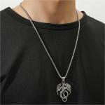 Hip-hop stiilis kaelakee, meeste isikup&auml;rastatud titaanist terasest ripats kaelakee, retro trendikad meeste ehted One Size must