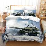 Tanki tekikottide komplekt, s&otilde;jateemaline lohukate lastele poistele, teismelistele meestele, sisekujundusega pol&uuml;estrist voodikate padjap&uuml;&uuml;riga 135x200cm 2pcs