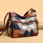 Naiste Messenger-kotid Viltune &otilde;lakott Uus PU-nahast k&auml;ekott Naiste crossbody-kott Vanaaegne ruudumustriga kott 26x10x20cm