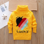 Laste kampsun Turtleneck Kootud kampsun S&uuml;gis- ja Talvine Love Pullover Pikkade varrukatega alumine s&auml;rk 90cm valge