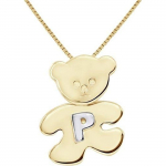 LEA &; ARTHUR - Laste ripatsi motiiv (KARUPOEG) kollaseks kullatud ja; (Kiri P) H&otilde;bedane 925 tuhandeid roodiumiga kaetud