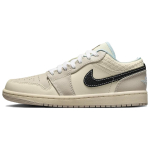 Air Jordan 1 Low SE Sanddrift Glacier Blue Naiste Tennised Kreemjas Must Musliin HQ3440-101 36