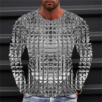 Uus meeste T-s&auml;rk mustriga gradient &uuml;markaelusega riided 3D printimine &otilde;ues igap&auml;evane pikkade varrukatega moelooja retro pluss suurus c S