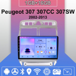 Android Carplay Auto Raadio Peugeot 307 307CC 307SW 2002-2013 Multimeediam&auml;ngija Peaseade Stereo GPS Navigatsioon BT WIFI 2+32GB 1+16GB