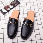 Mood 2024 Suvi Briti Stiil Igap&auml;evased V&auml;litingimustes Meeste Nahast Mules Kingad Mood Must Valge Hombre Slip-On Vabaaja Sandaalid suurus38-45 43 must