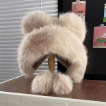 RICYGVM Fluffy Fur k&otilde;rvakaitsem&uuml;ts naistele Talvine pl&uuml;&uuml;s kalamehem&uuml;ts Tuulekindel soe peakate Armsad karut&uuml;druku k&otilde;rvaklapid m&uuml;tsid One Size