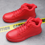 Moodsad talvised platvormkingad naistele, paaridele, paeltega, pl&uuml;&uuml;sist, soojad kingad, vabaaja tossud meestele 45 punane