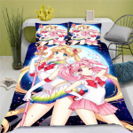 3D Sailor Moon Anime Voodipesukomplekt Tekikott 100% Pol&uuml;ester Sobib Lastele ja T&auml;iskasvanutele 3-osaline Komplekt 1 Tekikott 155x220cm