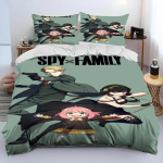 Anime SPY&times;FAMILY Anya voodipesukomplekt poistele, t&uuml;drukutele, kaheinimesevoodi, kaheinimesevoodiga tekikott Padjap&uuml;&uuml;r, lastevoodi t&auml;iskasvanute moe kodutekstiil, tekstiil AU Queen 210x210cm