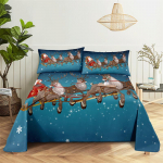 Voodipesukomplektid J&otilde;ulutr&uuml;kiga Voodilina Moedisain Kahekordne Lame Voodilina Poiste T&uuml;drukute Voodilina Komplekt Voodilinad ja Padjap&uuml;&uuml;rid 150X230cm(2Pcs)