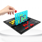 Borad Game 2 in 1 Fun Toy 4 A Row and Tic Toe Travel Portable Desktop Strategy