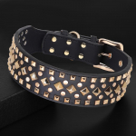 Lahe naeltega naastidega koera kaelarihm Pehmest nahast lemmikloomade kaelarihmad Pitbull Bulldog Keskmine Suur Koerte Kaelarihmad Kaelakee Pitbull Bulldog L 38-51cm must